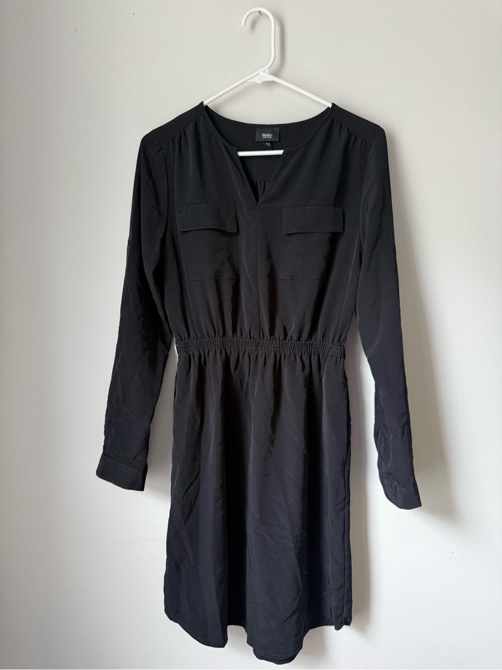 Mossimo Supply Co. Black Long-Sleeve Elastic-Waist Dress